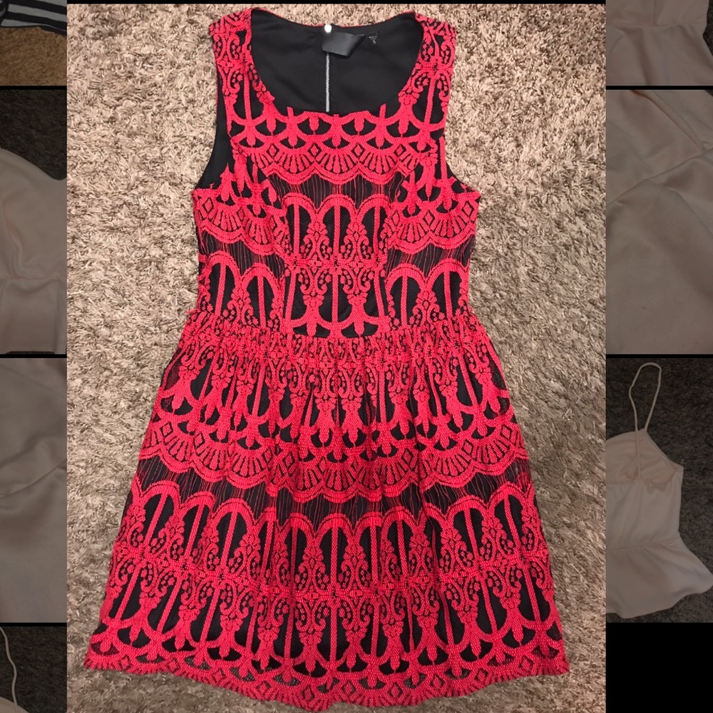 Trixxi Black/Red Dress